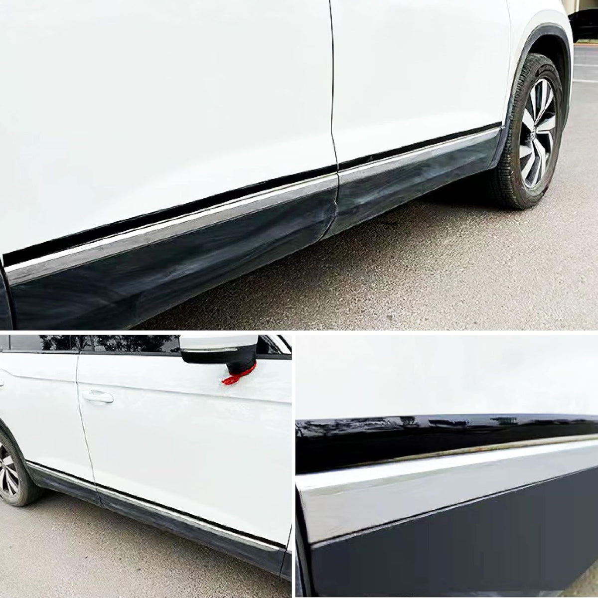 Glossy Black Car Exterior and Interior Molding Trim Universal Bumper Window Door Body Side and Household Furniture Surfaces Decorative Strip Scratch-Proof (Width: 5/16inch (8mm), Length: 25Ft)
