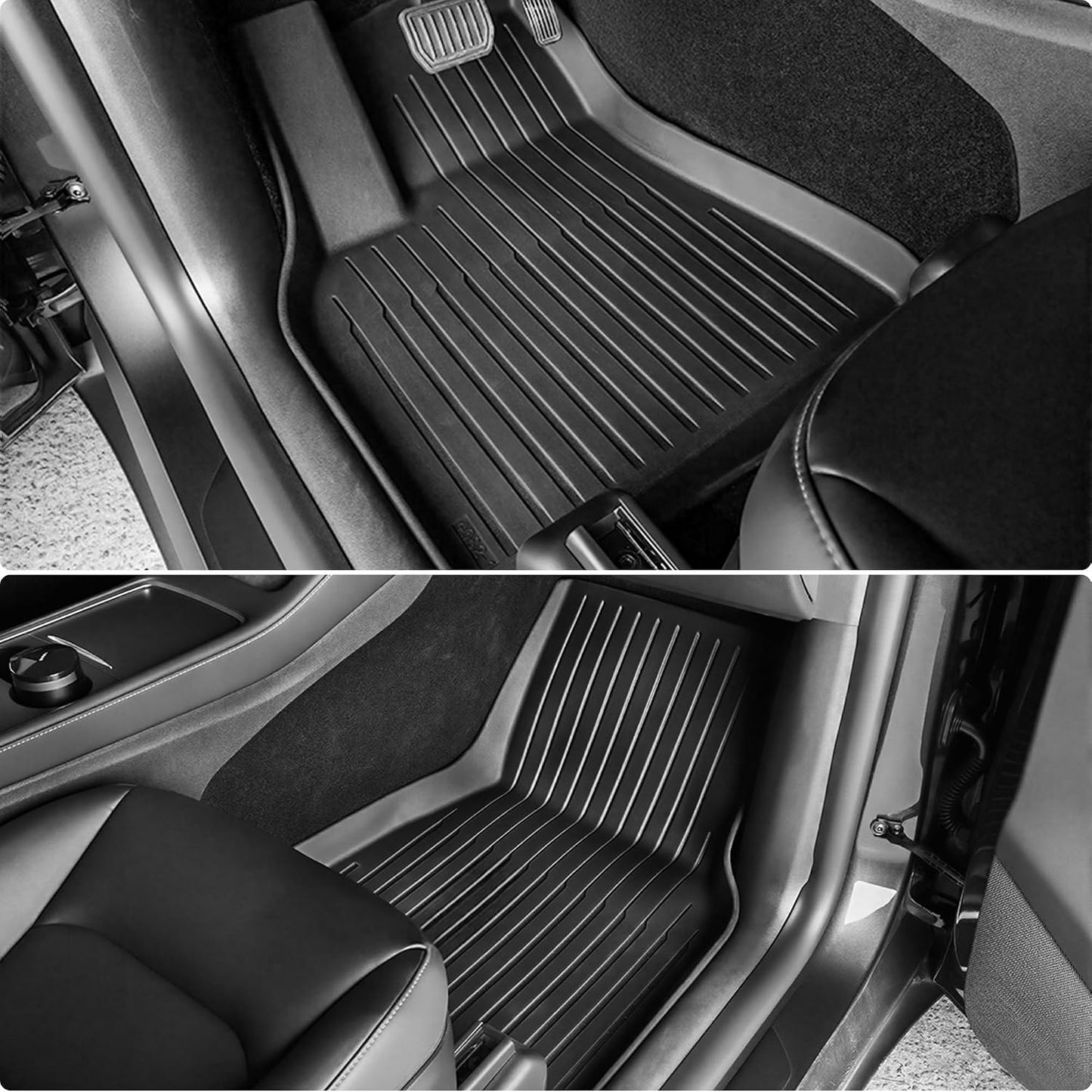 YITAMOTOR Floor Mats Fit for 2024 2025 2026 Tesla Model 3 Highland, 6PCS Full Cover Car Mats with Front/Rear/Cargo Liners, TPE All-Weather Custom Fit Anti-Slip Interior Accessories