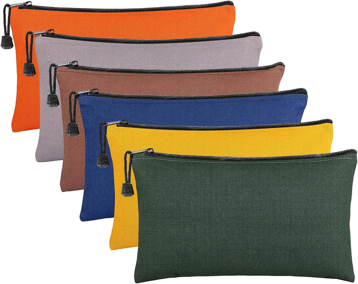 ANPHSIN 6 Pack Heavy-duty Canvas Tool Bags Pouches, 11.2''x 7''