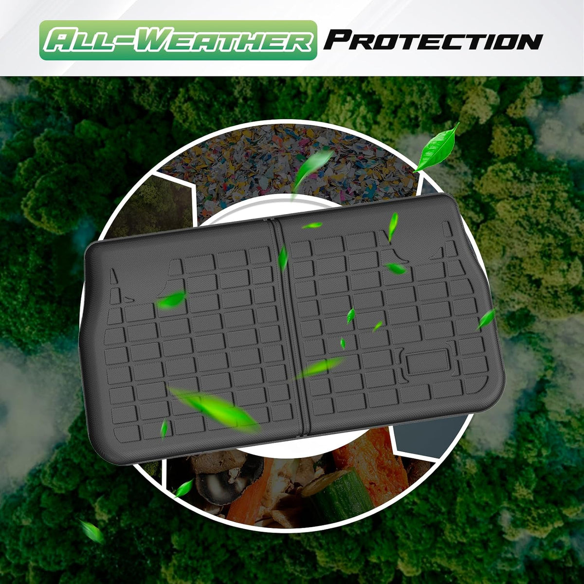 Cartist Floor Mats for Chrysler Pacifica (Only Fit Hybrid) 2017-2026, All Weather Cargo Liner for Pacifica Accessories, Heavy Duty TPE Car Mats, Car Accessories