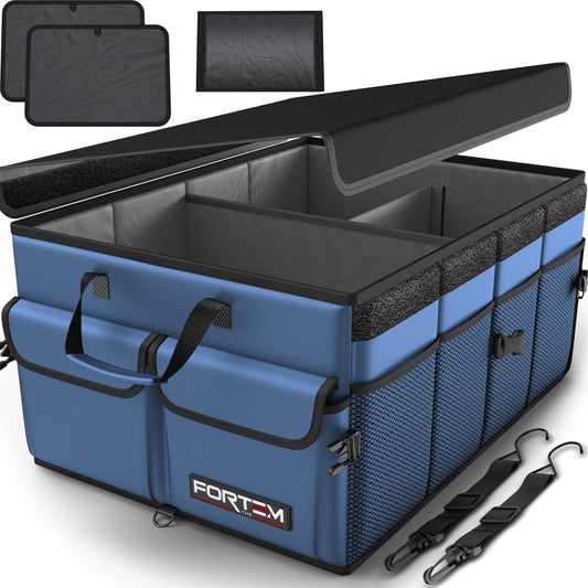 FORTEM Trunk Organizer For SUV Car Trunk Organizer, Foldable Storage, Car Accessories for Women Men, Collapsible Bag, 600D Oxford, Non Slip Bottom, Straps, Soft Cover (50L)
