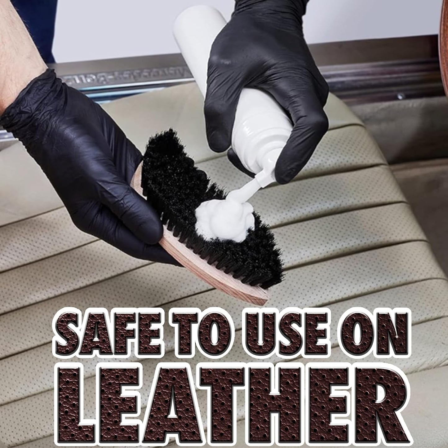 SONAX Textile & Leather Brush | Professional Interior Cleaning Brush for Fabric Upholstery Alcantara & Leather Surfaces | Durable, Ergonomic Car Detailing Tool | 416741