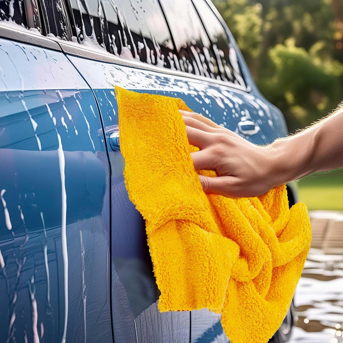 Detailer’s Preference Extra Absorbent Ultra Plush 500GSM Edgeless Microfiber Towels, Car Detailing & Home, Streak-Free, Lint-Free, Scratch-Free, Machine Washable & Reusable, 16x16 Inch, 6-Pack, Orange