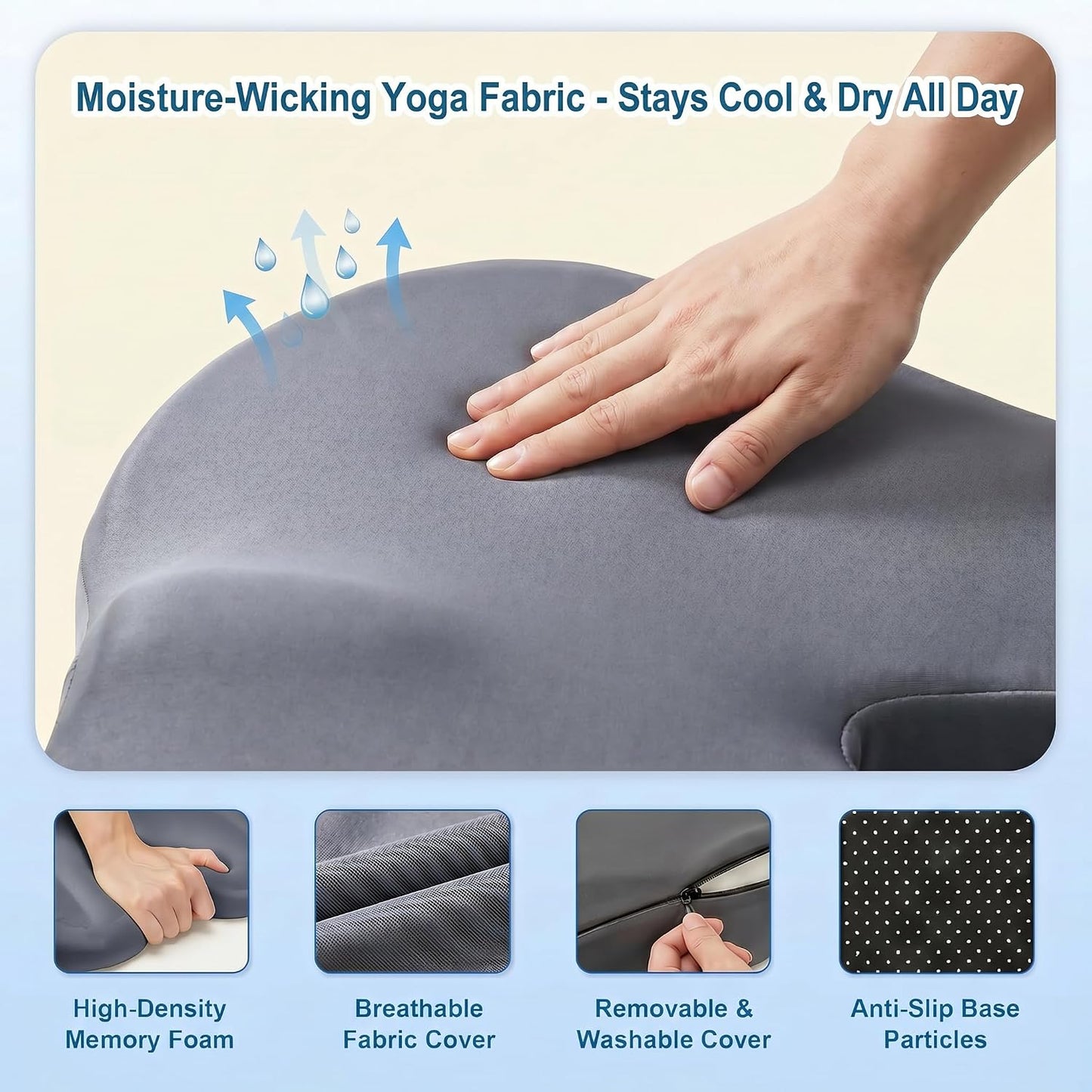 Driver Seat Cushion for Car, Ergonomic Memory Foam Car Seat Pad with Taller Lumbar Support, Back & Sciatica Pain Relief Car Cushion for Long Driving, Tailbone & Coccyx Support