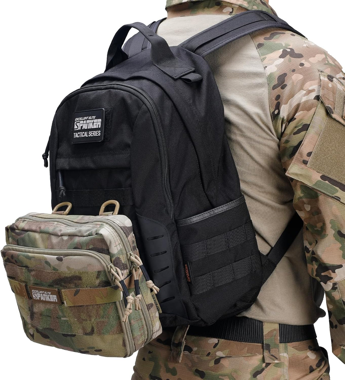 EXCELLENT ELITE SPANKER Tactical Molle Admin Pouch Utility Organizer EDC Medical Bag Utility EDC Tool Pouch with Shoulder Strap Attachment Pouches Waist Bag