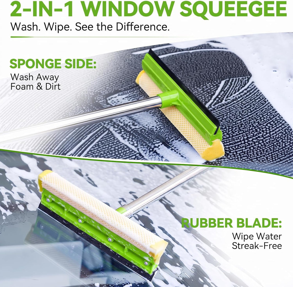 Ordenado 62" Car Wash Brush with Long Handle, 6Pcs Car Wash Kit Exterior