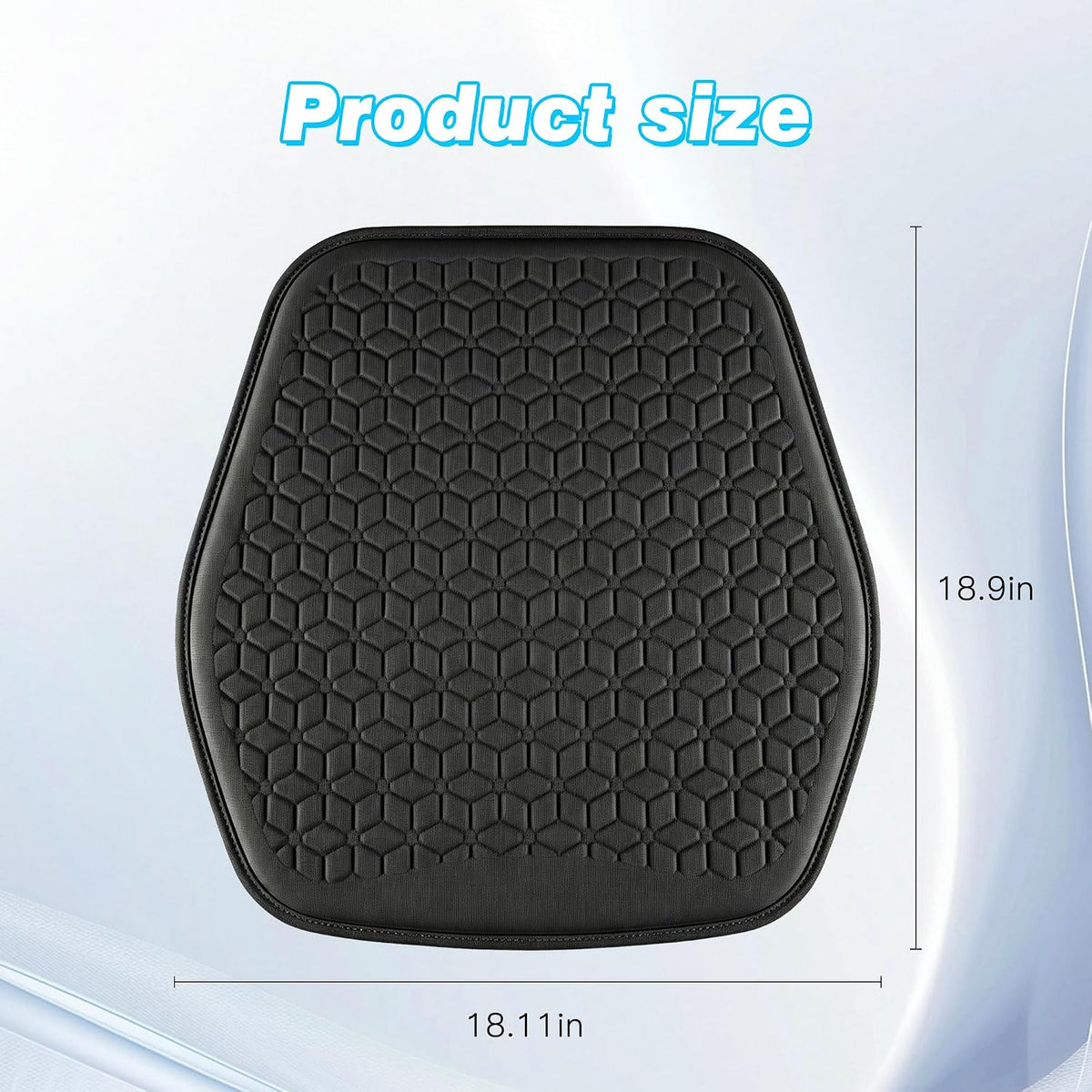 Thin Gel Car Seat Cushion, Non-Slip & Comfortable Automotive Front Seats Cushion Pad for Driver, Breathable Vehicle Interior Mat Cover Accessories (Black)