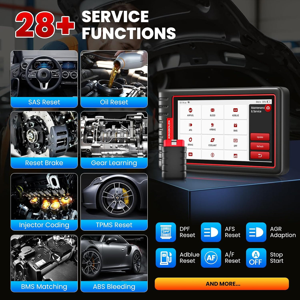 KINGBOLEN S6 OBD2 Scanner,2026 Bluetooth Scan Tool,Lifetime Update