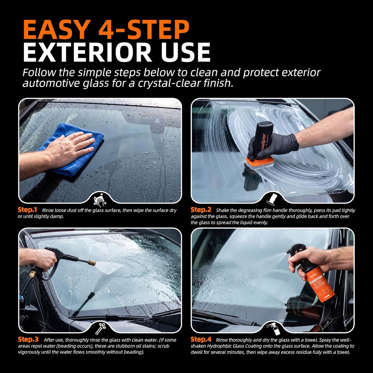 Oil Film Remover for Car Windshields and Windows