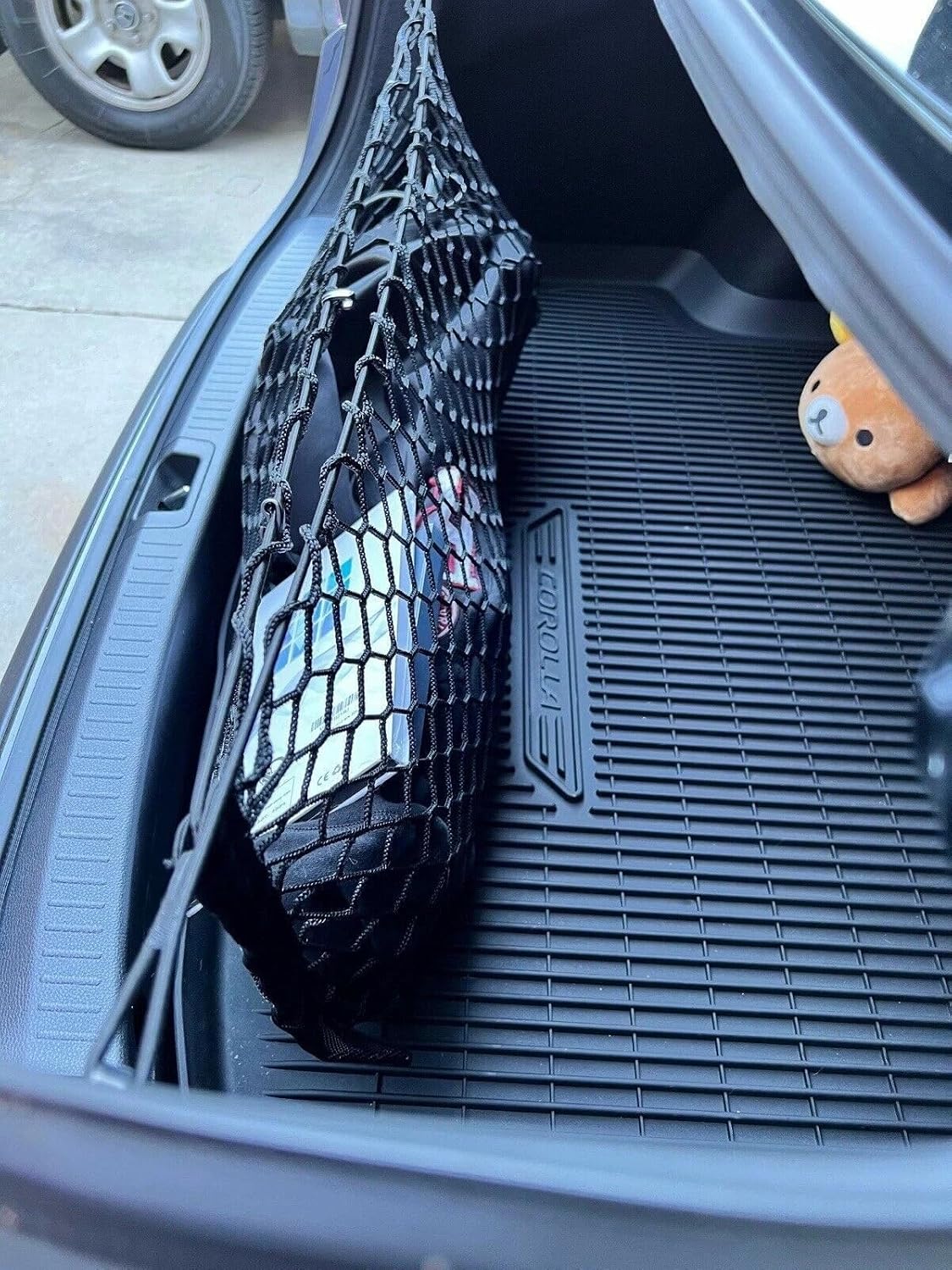 Trunk Organizer Cargo Net for Toyota Corolla 1998-2026 – Envelope Style Cargo Net for Sedan – Premium Mesh Car Trunk Organizer Vehicle Carrier Storage – Compatible with Corolla