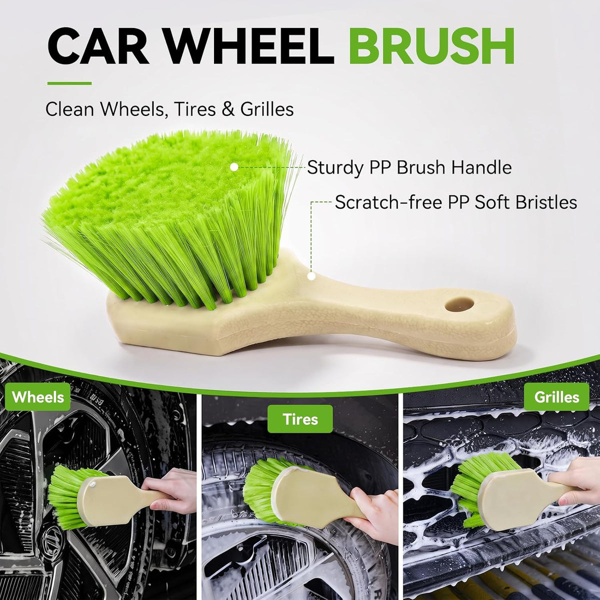 Ordenado 62" Car Wash Brush with Long Handle, 6Pcs Car Wash Kit Exterior