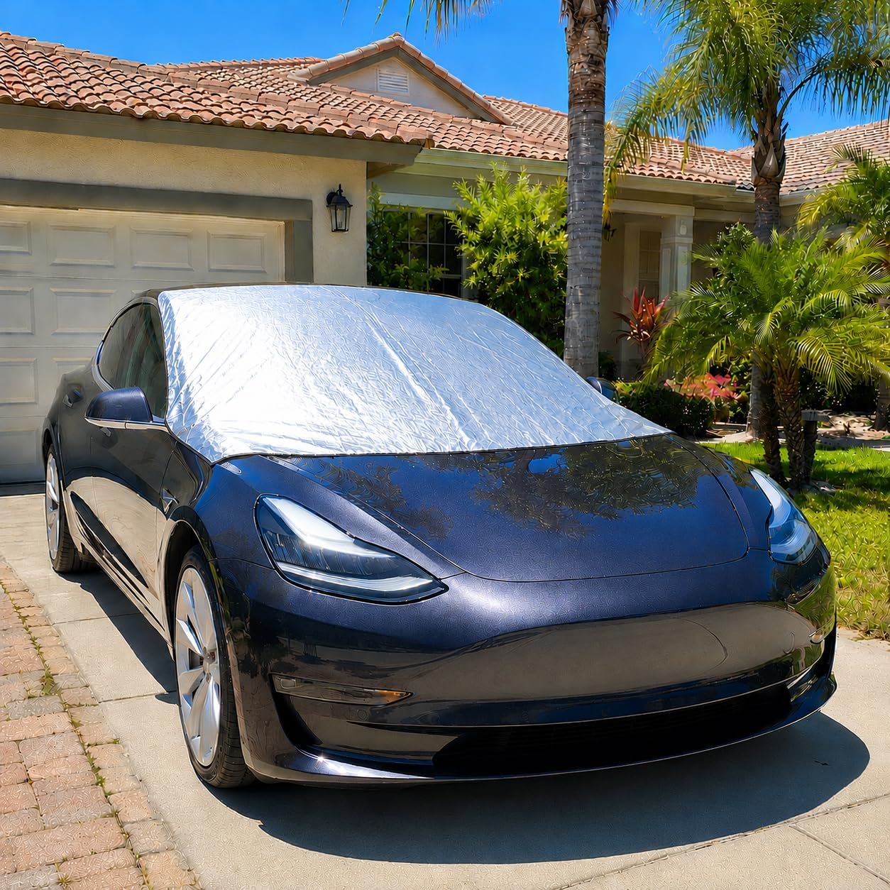 Car Windshield Sun Shade,Two Sided Functional,Windshield Covers for Snow and Ice Windshield Protector for Cars, SUVs, Trucks,Secure Fit Waterproof Frost Cover,Waterproof All Weather