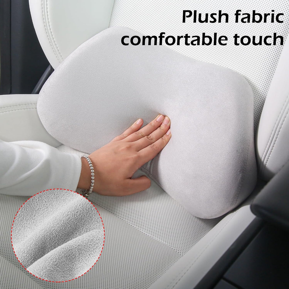 Lumbar Support Pillow for Car Lower Back Cushion, Gray, 2 Packs