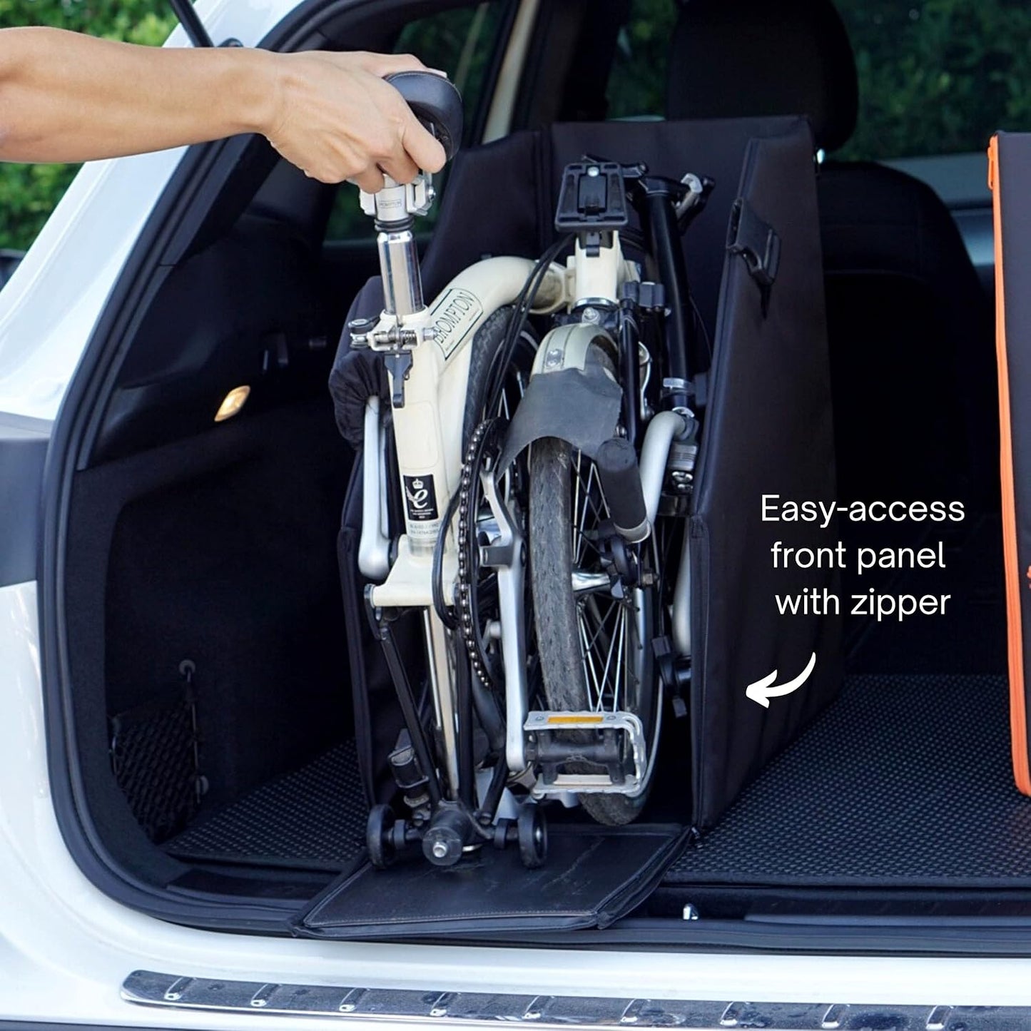 Vincita Keeper Box 2.0 for Folding Bicycle - Bike Storage Solution - Suitable For Bike - Keep The Bike Vertical In The Car Trunk To Save Space (Black with black zipper 2.0, For 20" Folding Bikes)