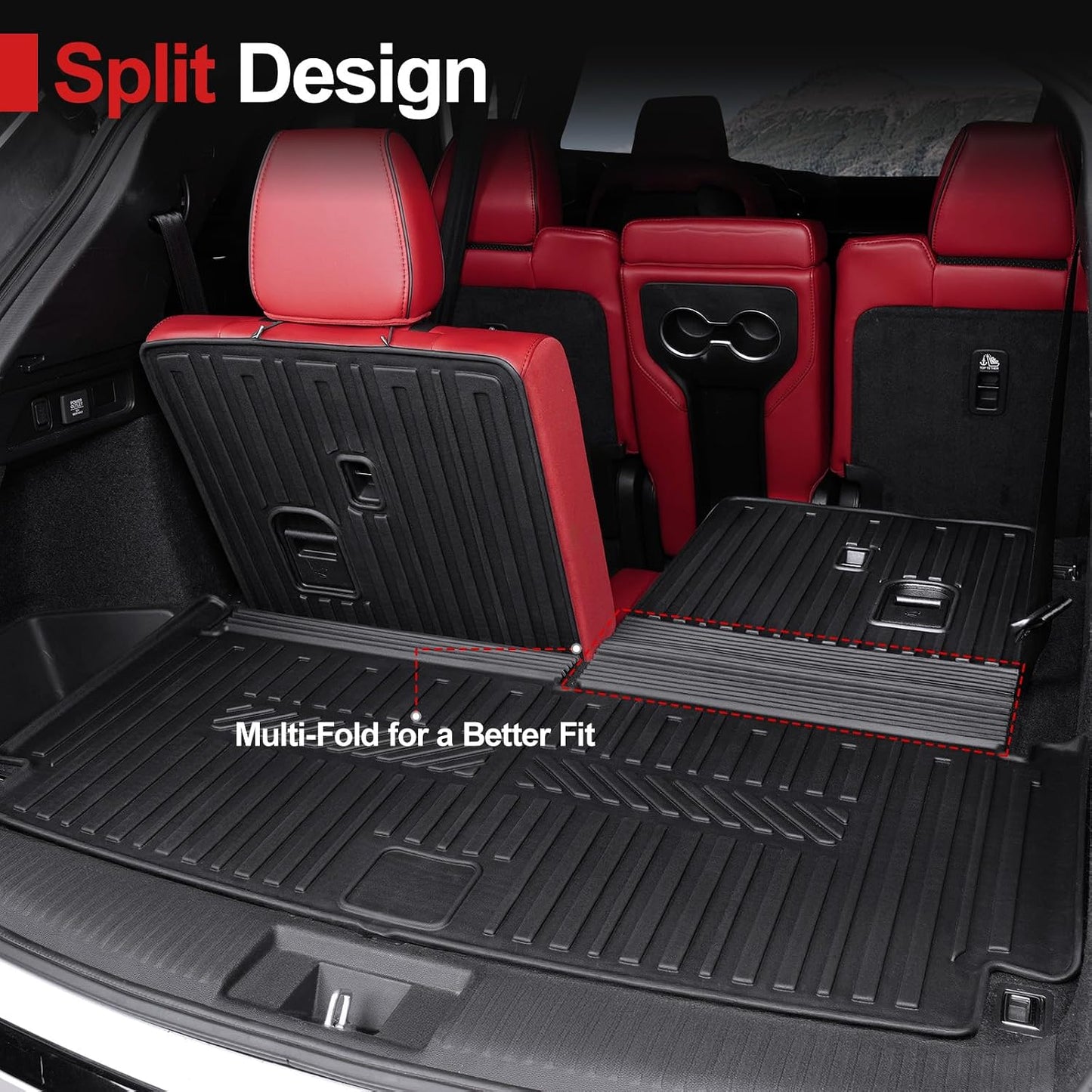 Floor Mats for 2022-2026 Acura MDX, All Weather TPE Cargo Mat with Seat Back Cover Door Sill Protectors for Acura MDX Accessories