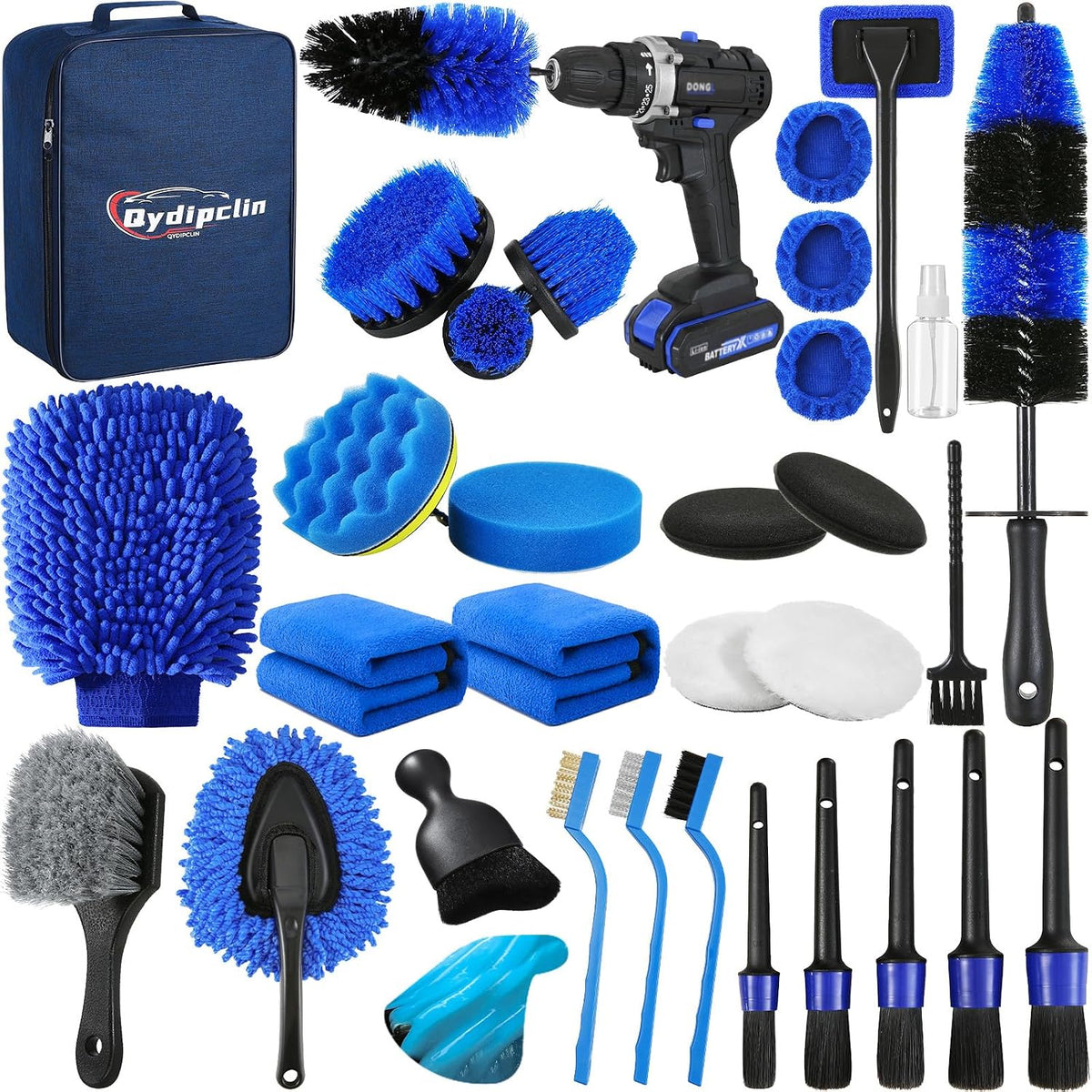 34Pcs Car Detailing Kit Detailing Brush Set Car Wash Cleaning Kit Blue
