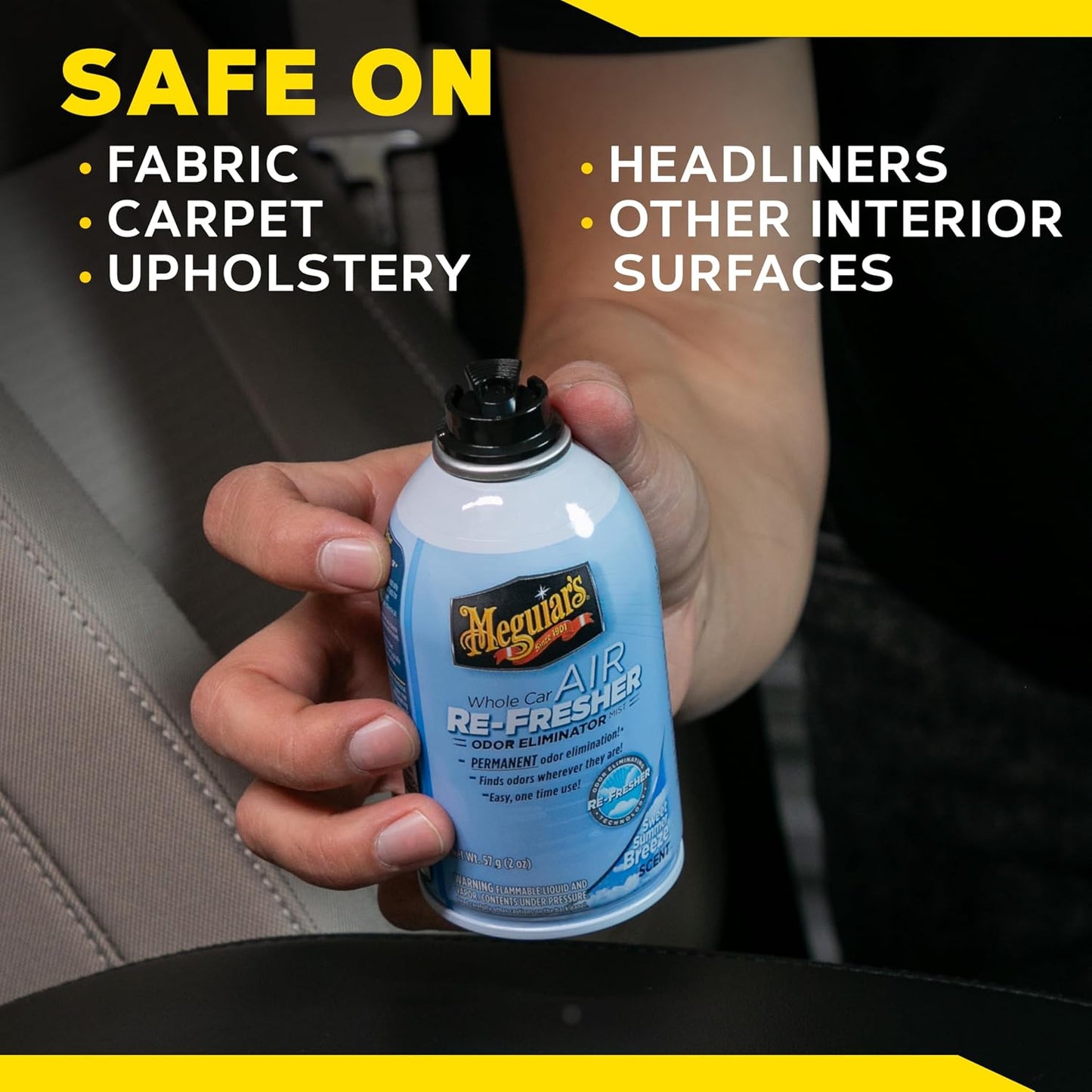 Meguiar’s Whole Car Air Refresher Odor Eliminator, Summer Breeze, 2 Oz— Car Air Freshener For Commuters, Detailers; Mist Refreshes Cabin For Sedan, Suv, Truck, Van
