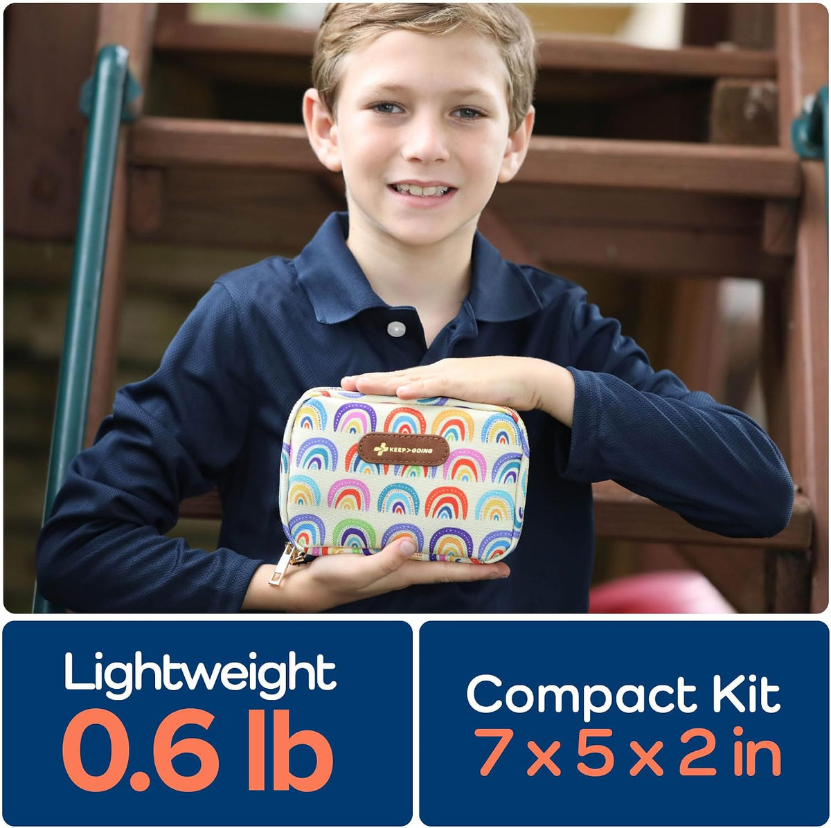 KeepGoing Travel First Aid Kit for Kids, 130 Pc. TSA-Approved Travel Size