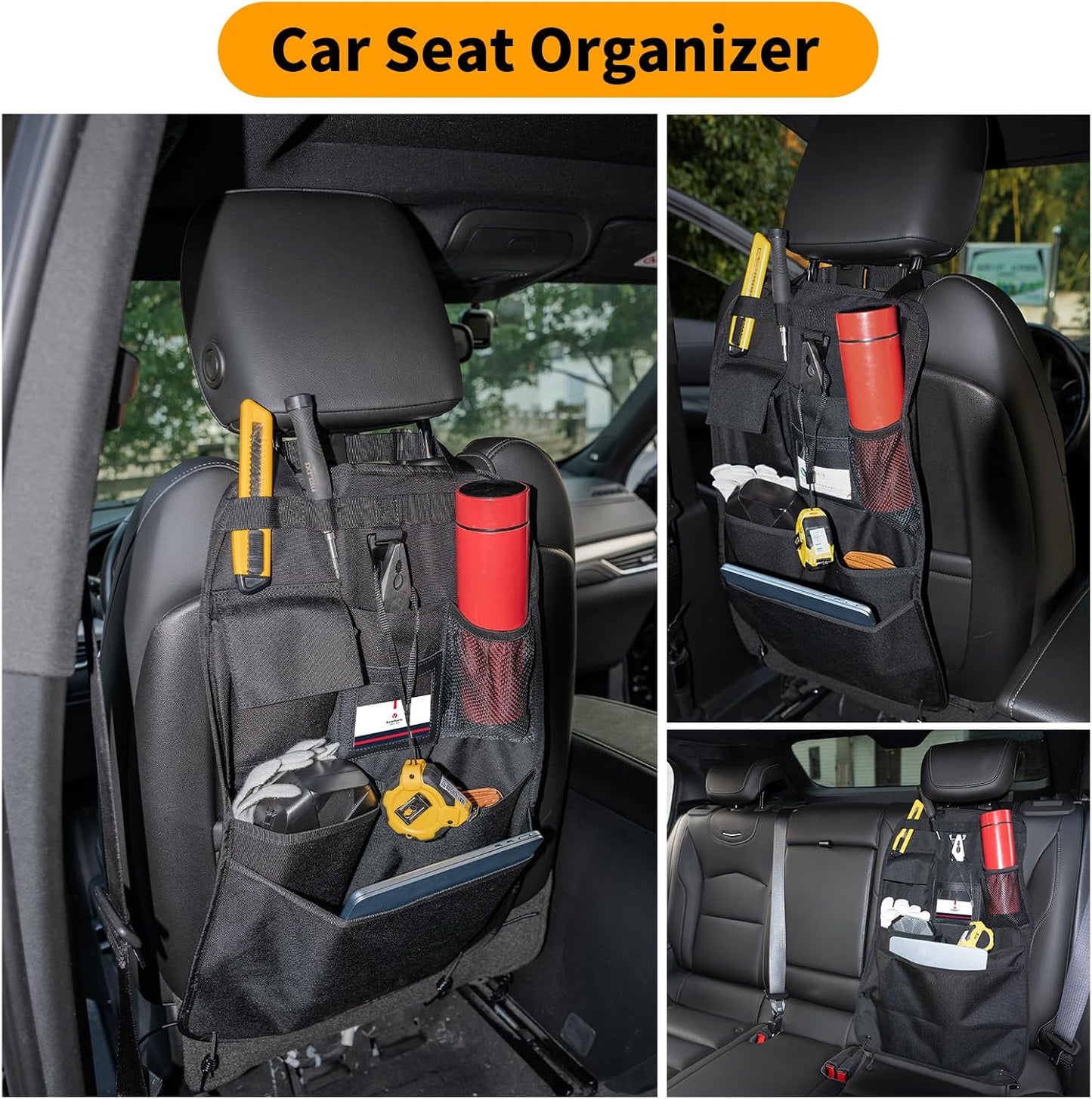 Back Seat Car Organizer with Car Storage Bags, Universal Car Organizers and Storage Truck Organizer(Black)