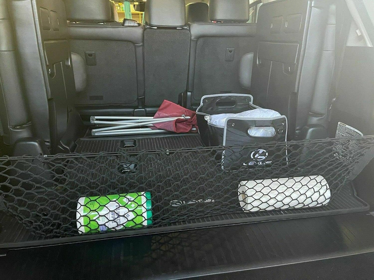 Rear Trunk Organizer Cargo Net for Lexus LX570 2008-2022 - Envelope Style Cargo Net for SUV - Premium Mesh Elastic Car Trunk Organizer Vehicle Carrier Storage – Compatible with LX570