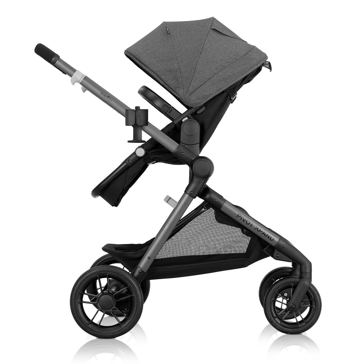Evenflo Pivot Xpand Modular Travel System with LiteMax Infant Car Seat with Anti-Rebound Bar (Sabino Gray)