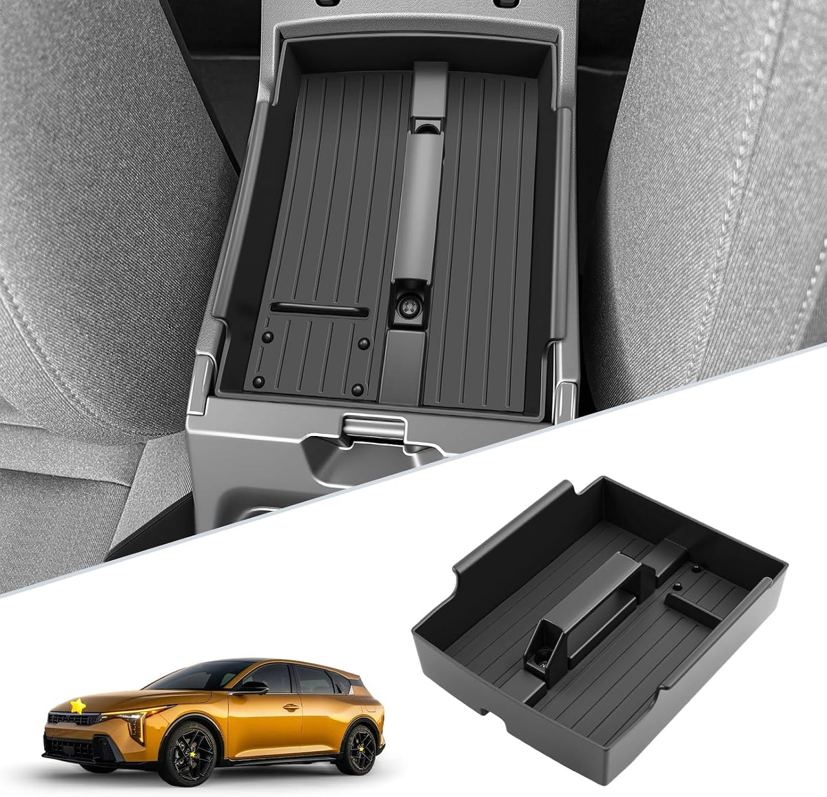 SKTU for 2026 Kia K4 Hatchback Center Console Organizer for 2026+ Kia K4 Hatchback (LX/LXS/EX/GT-Line/GT-Line Turbo) Console Tray Kia K4 Hatchback 2026 Accessories ABS Armrest Storage Box