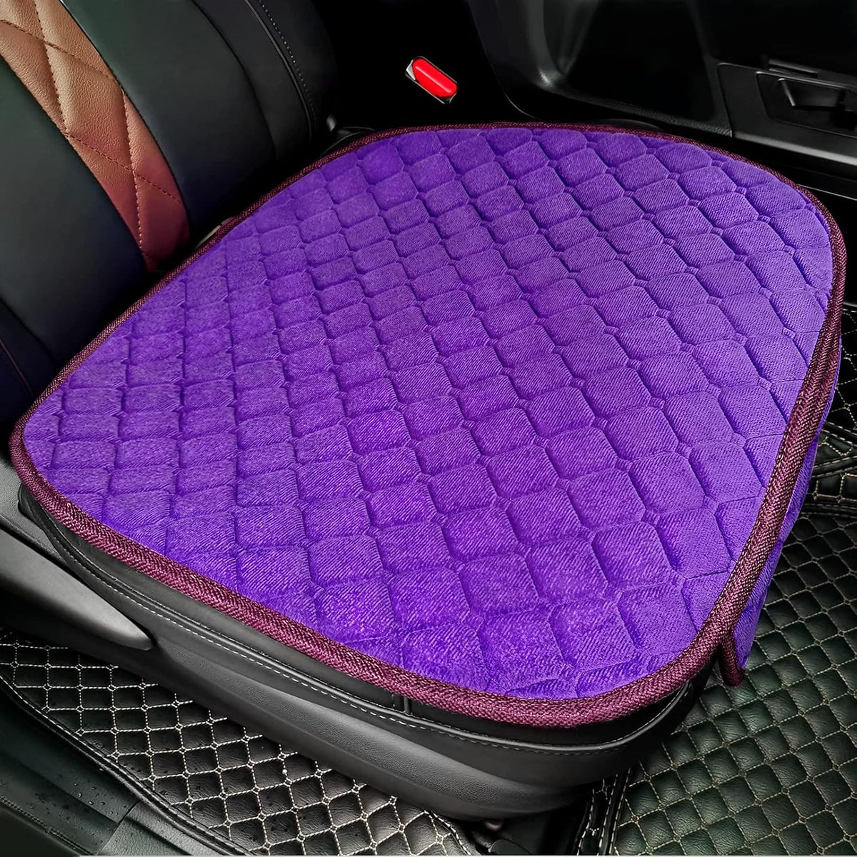 surpassme Comfortable Car Seat Covers Universal Front Seat Coves for Car Accessories with Storage Pockets, Padded Car Interior Covers for Automotive, SUV, Truck, and Van