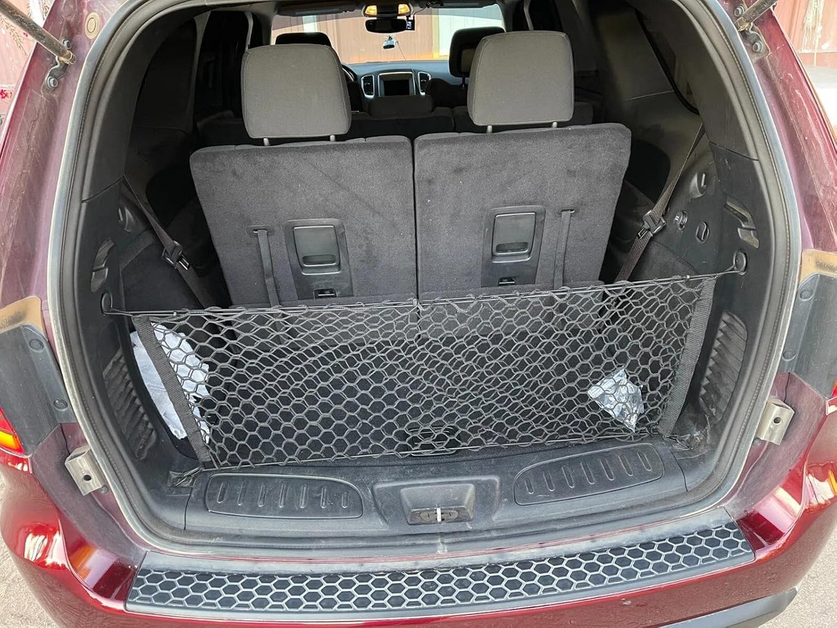 Rear Trunk Organizer Cargo Net for Dodge Durango 1998-2026 – Envelope Style Cargo Net for SUV – Premium Mesh Car Trunk Organizer Vehicle Carrier Storage– Compatible with Dodge Durango