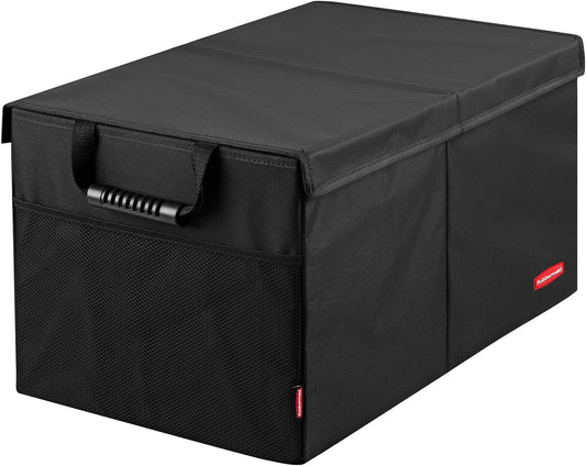 Rubbermaid Car Organizer, Collapsible Trunk Organizer, Multi-Compartment Car Storage Organization for Car Accessories, 2 Compartments With Cover, 21.65"*14.17"*12.2"