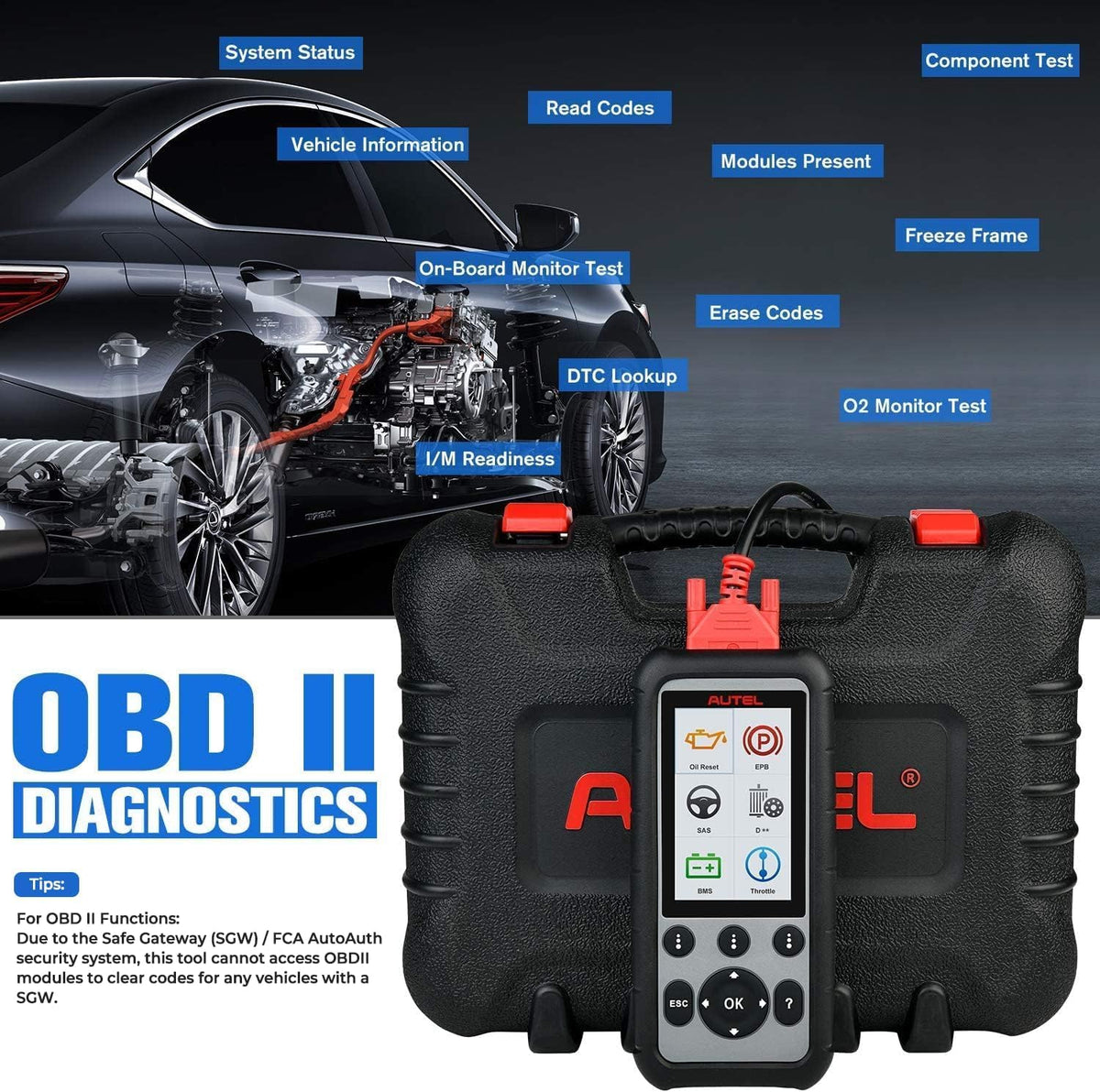 Autel MaxiDiag MD806 PRO OBD2 Scanner, Car All System Diagnostic Scan Tool
