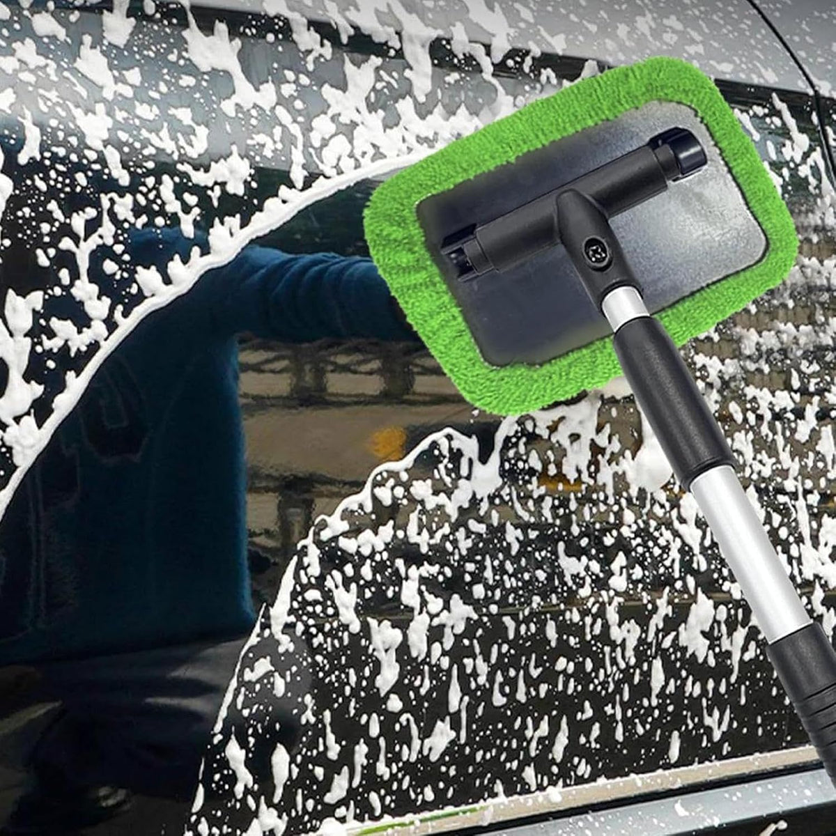 Telescoping Pole Stain Remover - Windshield Cleaner Tool - Windshield Glass Cleaning Brush Tool | for Shower Room Bathroom Windscreen Side Window Drivers Housewife
