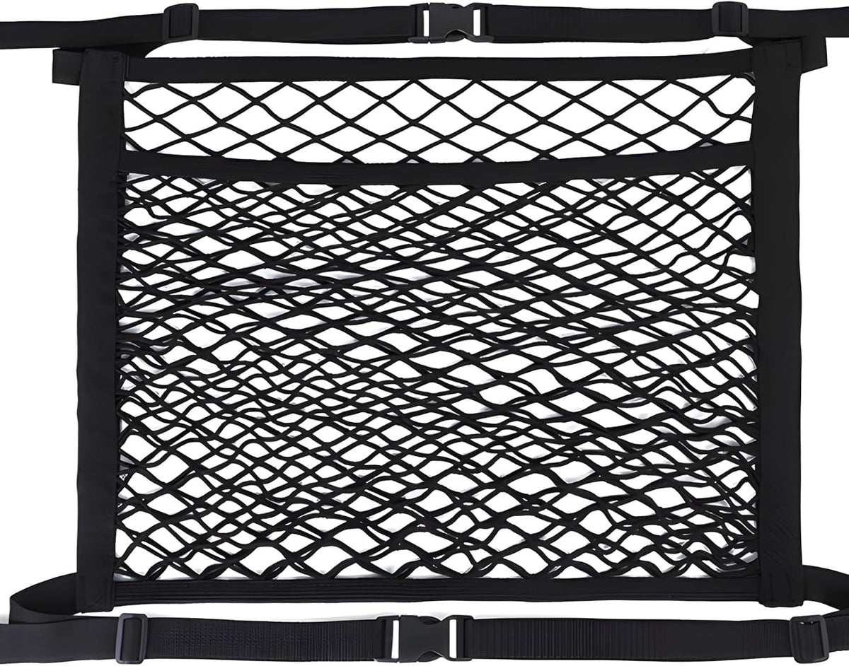 Car Seat Organizer Net, Double-Layer Passenger Seats Net,Front Organizers