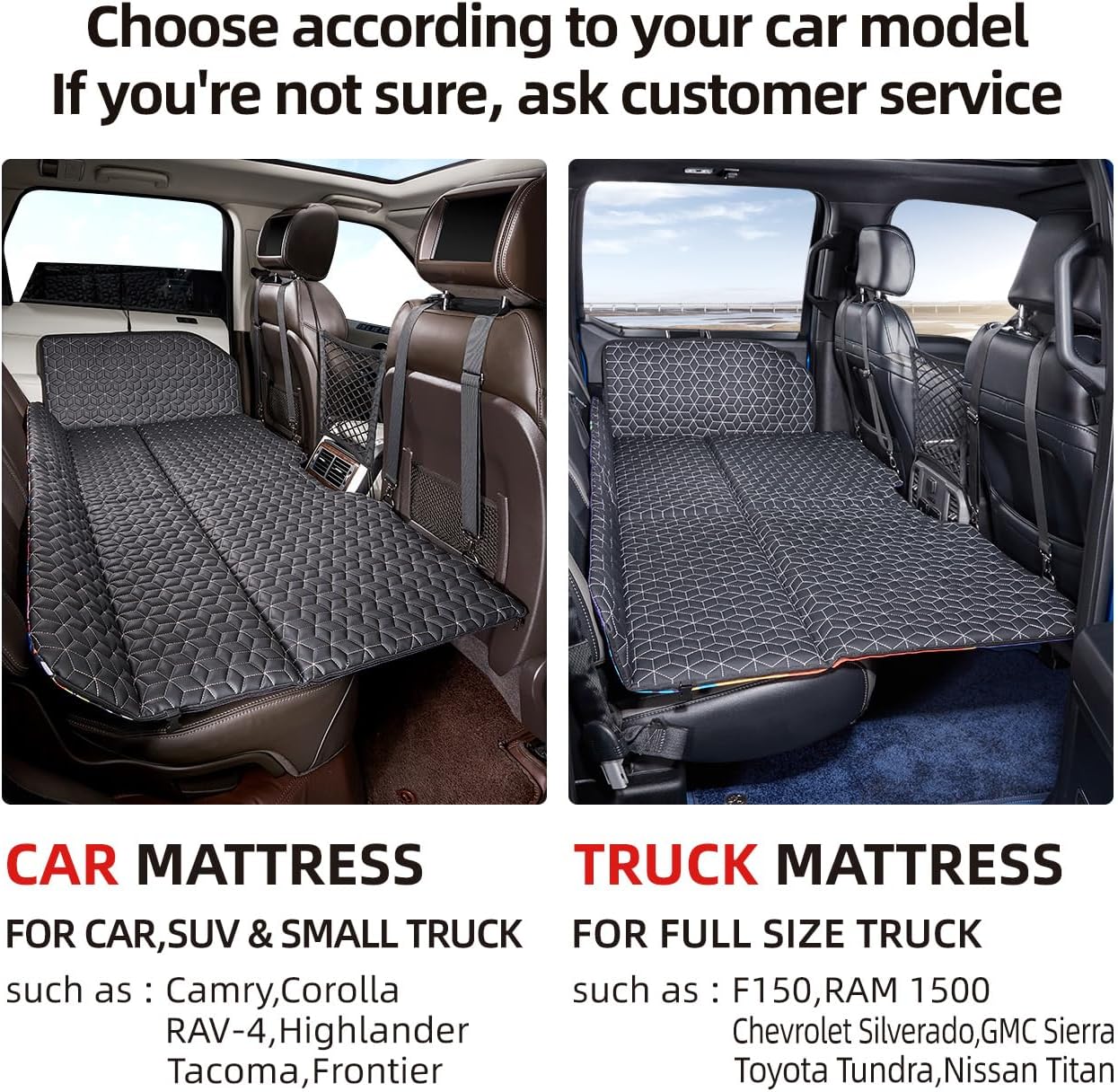 ABE Non-Inflatable Car Mattress,Double-Sided Folding Car Bed Mattress SUV,Portable SUV Mattress,Camping Mattress Back Seat,Back Seat Extender for Dogs(Dinosaur World)