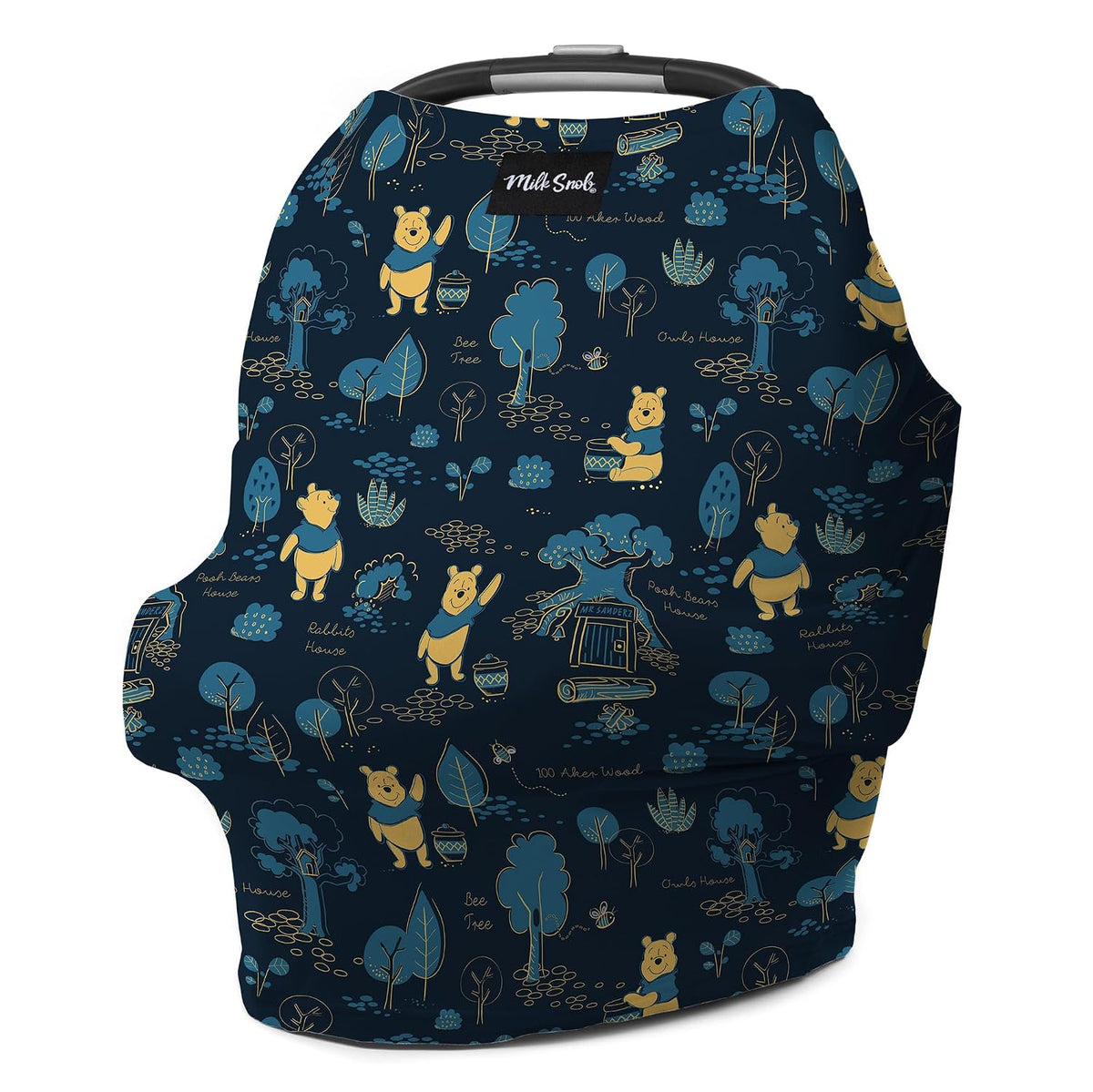 Milk Snob Original Disney 5-in-1 Cover, Winnie the Pooh, Added Privacy for Breastfeeding, Baby Car Seat, Carrier, Stroller, High Chair, Shopping Cart, Lounger Canopy - Newborn Essentials, Nursing Top