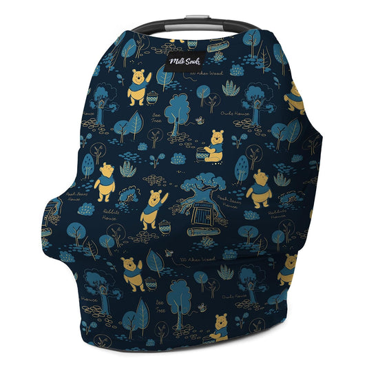 Milk Snob Original Disney 5-in-1 Cover, Winnie the Pooh, Added Privacy for Breastfeeding, Baby Car Seat, Carrier, Stroller, High Chair, Shopping Cart, Lounger Canopy - Newborn Essentials, Nursing Top