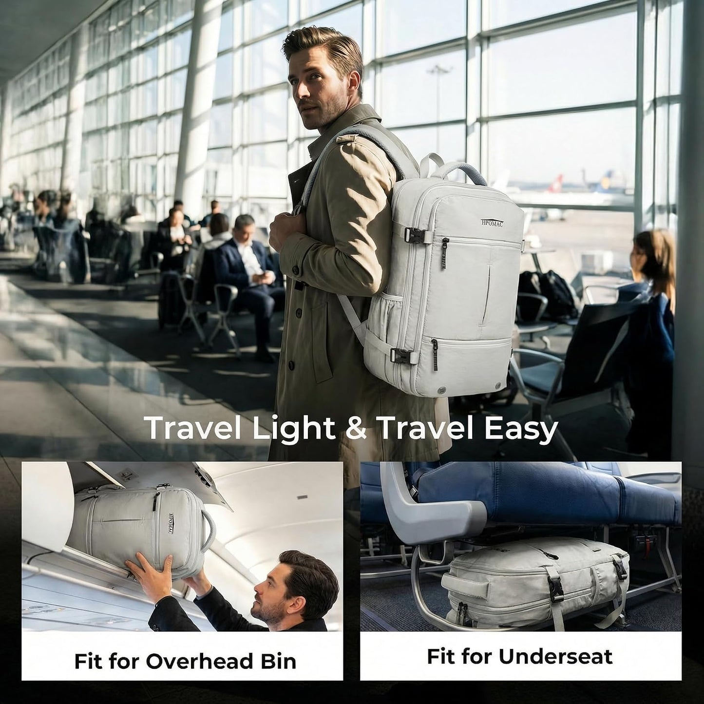 Vacuum Compression Backpack, Carry-On Size Travel Backpack with Vacuum System and Pump & Nintendo Switch 2 Carrying Case, Slim Hard Shell Travel Case