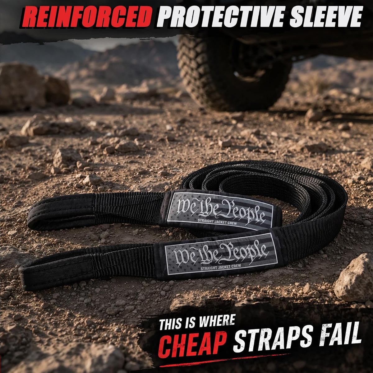 3" X 20' Heavy Duty Tow Strap - 30,000 Lb Break Strength Recovery Strap for Truck, SUV, Jeep & Off-Road Use | Reinforced Loops, Abrasion Sleeve & Carry Bag Included.