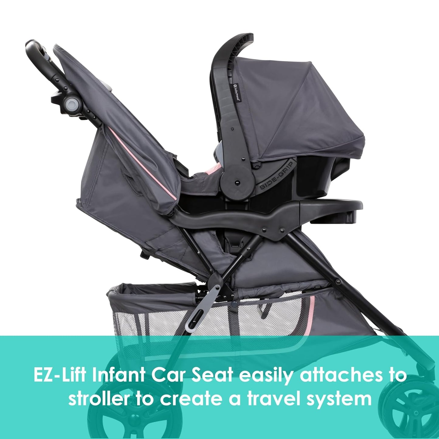 Baby Trend EZ Ride Travel System with EZ-Lift™ Infant Car Seat, Dash Pink