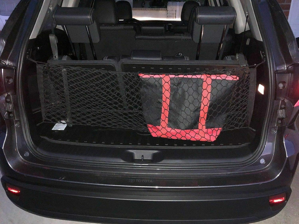Trunk Organizer Cargo Net for Toyota Highlander 2014–2025 – Envelope Style Cargo Net for SUV – Premium Mesh Car Trunk Organizer Vehicle Carrier Storage–Compatible with Highlander