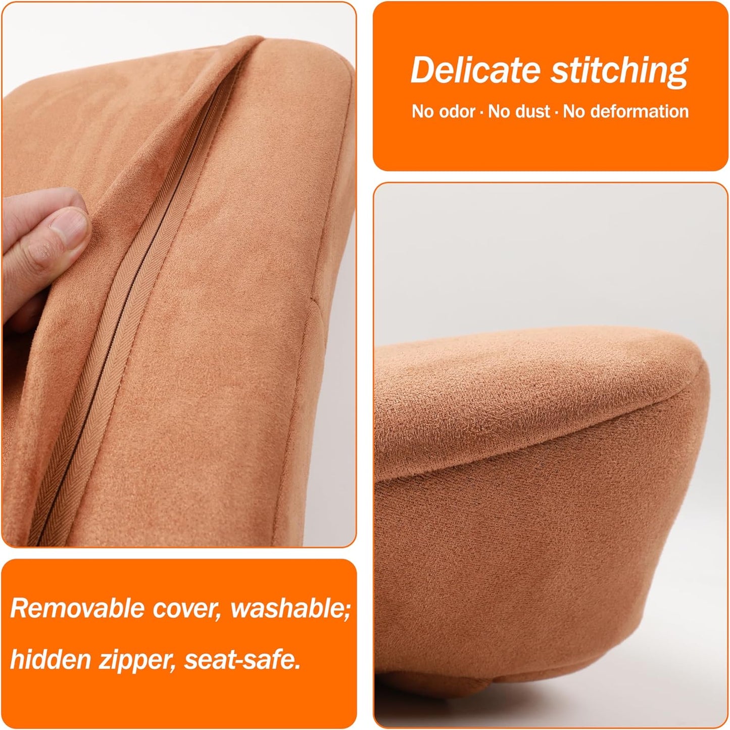 Lumbar Support Pillow,Back Pain Relief Cushion,fits tightly around the waist,Memory Foam,Skin-friendly Suede Fabric,fit Car Drive,Office chair,Rest seat,Improve Posture,Portable,15.5''Lx 8.7''H