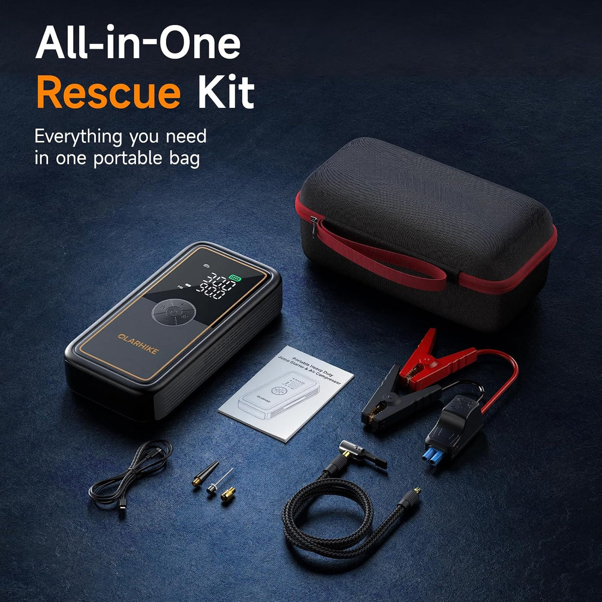OlarHike 3000A Portable Heavy Duty Jump Starter with Air Compressor