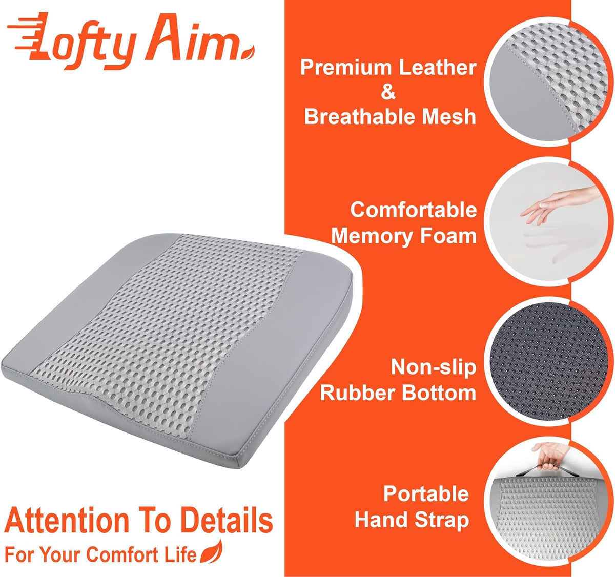 Lofty Aim Car Seat Cushion, Memory Foam Car Seat Cushions for Long Driving