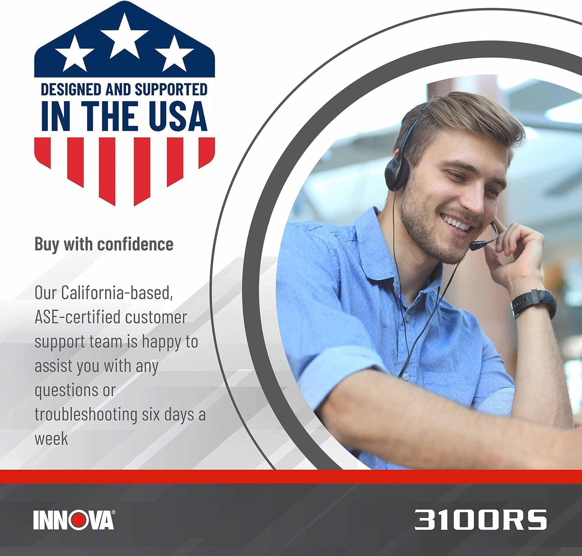 INNOVA 3100RS, OBD2 Scanner, ABS SRS Airbag Scan Tool with Airbag Light & Oil Light Reset, Stream Graph & Record Live Data, Get Suggested Repair & Parts on iPhone or Android