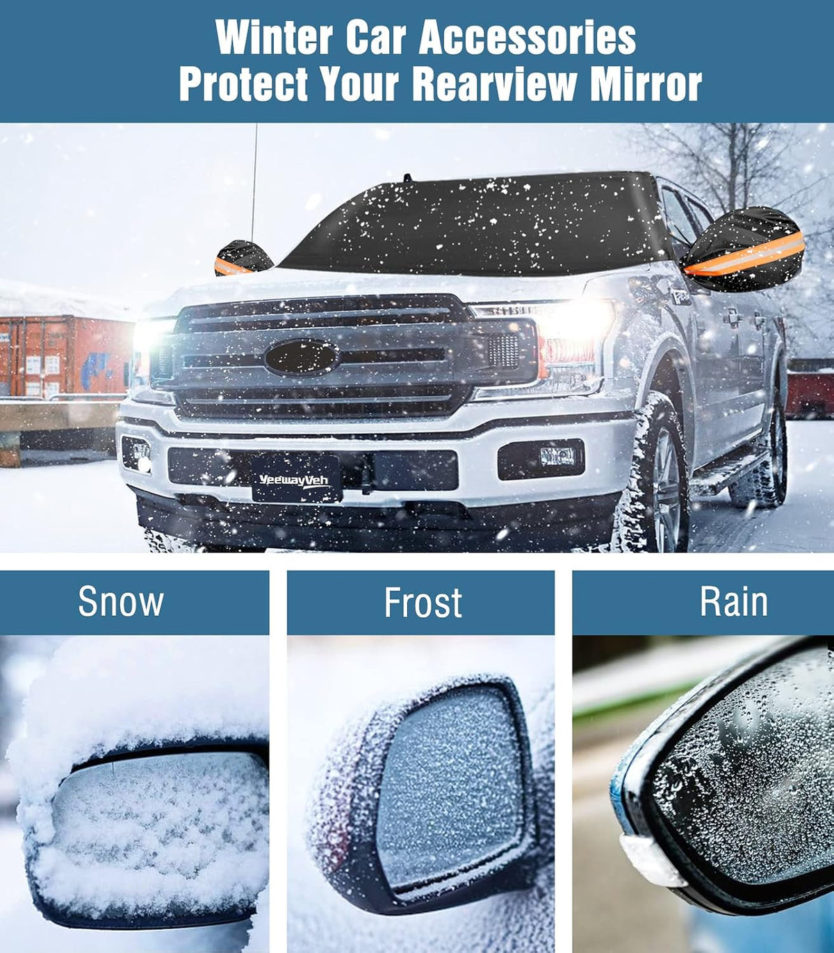YeewayVeh Truck Windshield Cover for Ice and Snow, XL ((74" x 46")