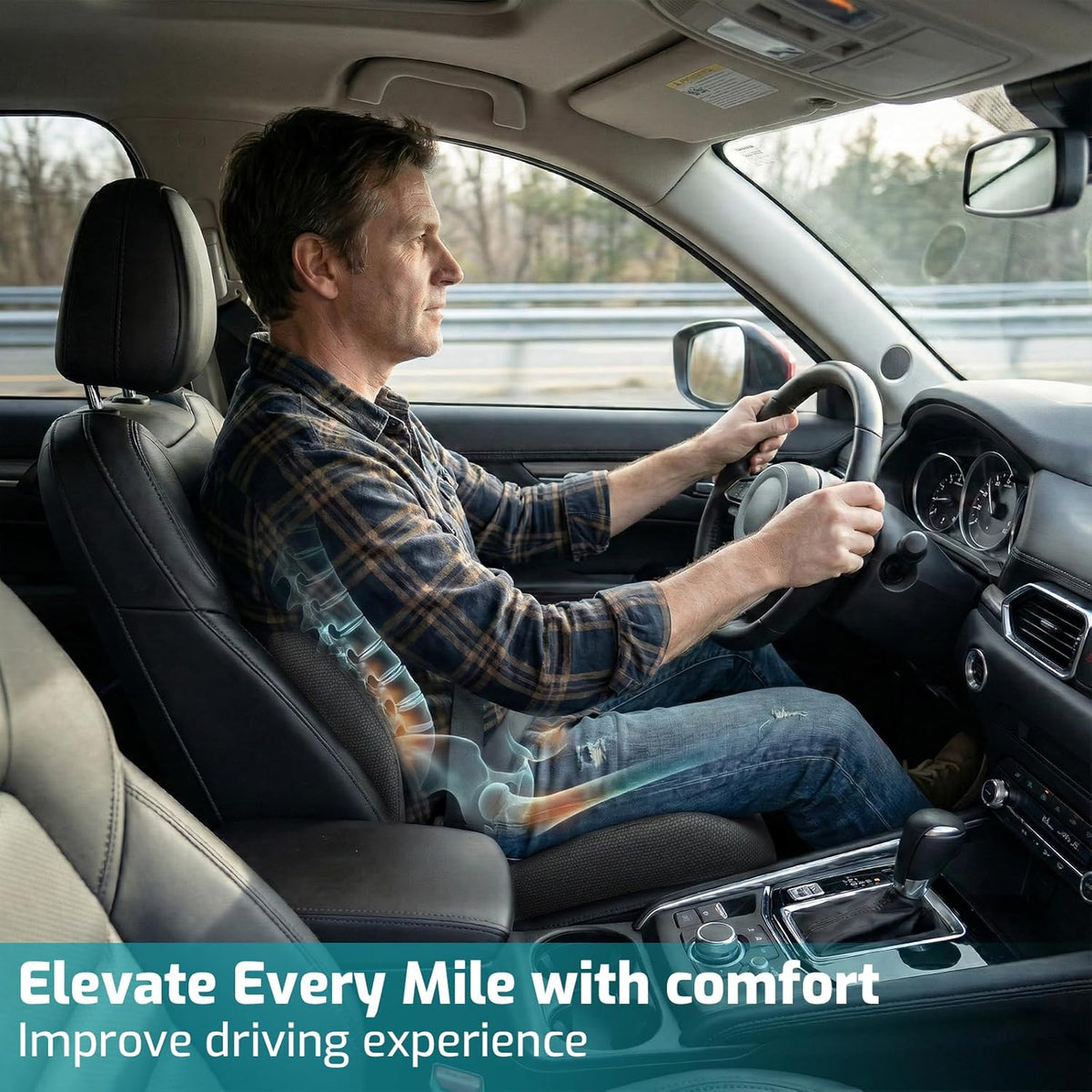 Ergonomic Seat Cushion & Lumbar Support Pillow for Office,Car