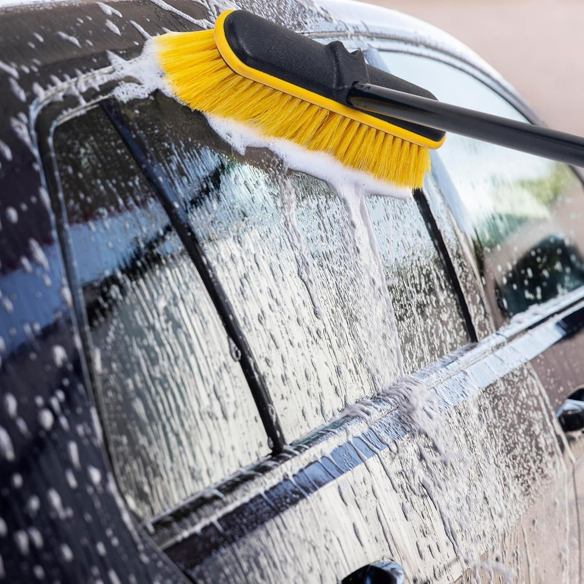 Car Wash Brush with Long Handle, 55'' Soft Bristle Vehicles Washing Tool