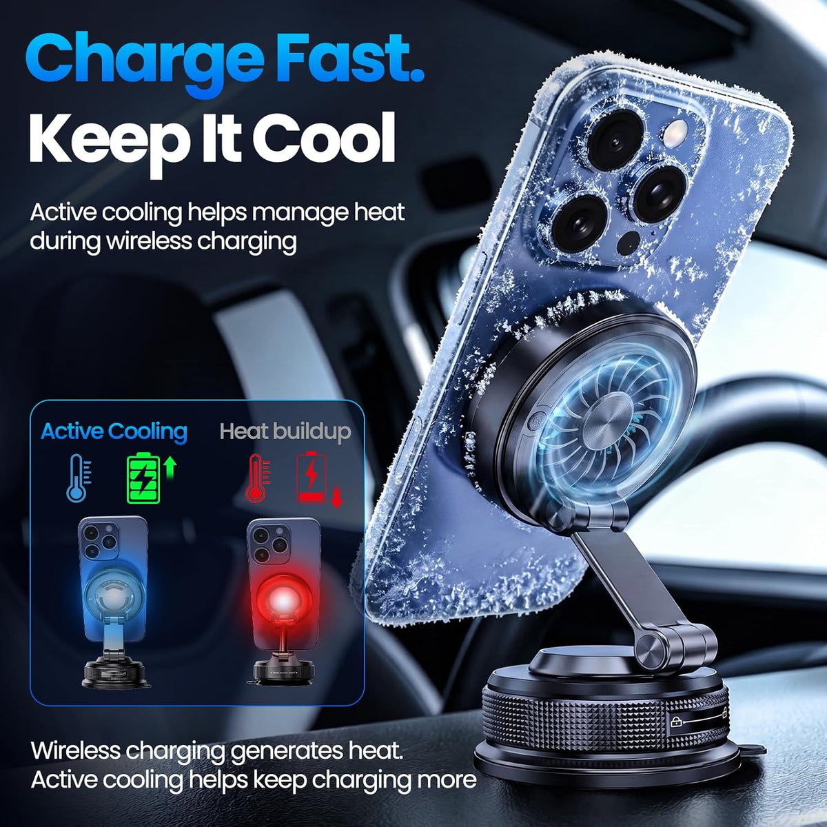 MagSafe Car Mount Charger - Qi2.2 25W Fast Wireless Charger