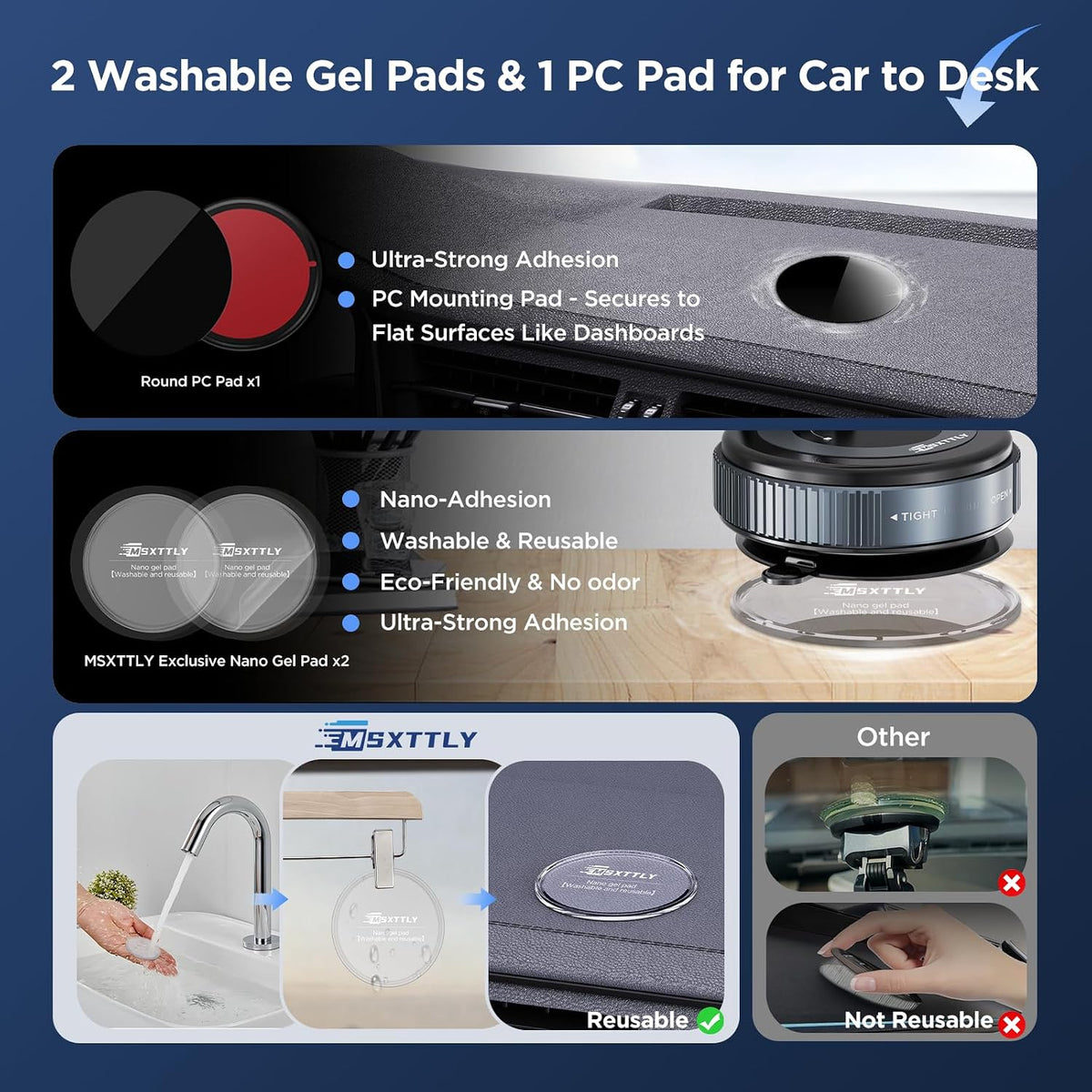 MSXTTLY Vacuum Magnetic Phone Holder, Suction Cup Phone Mount for Your Car