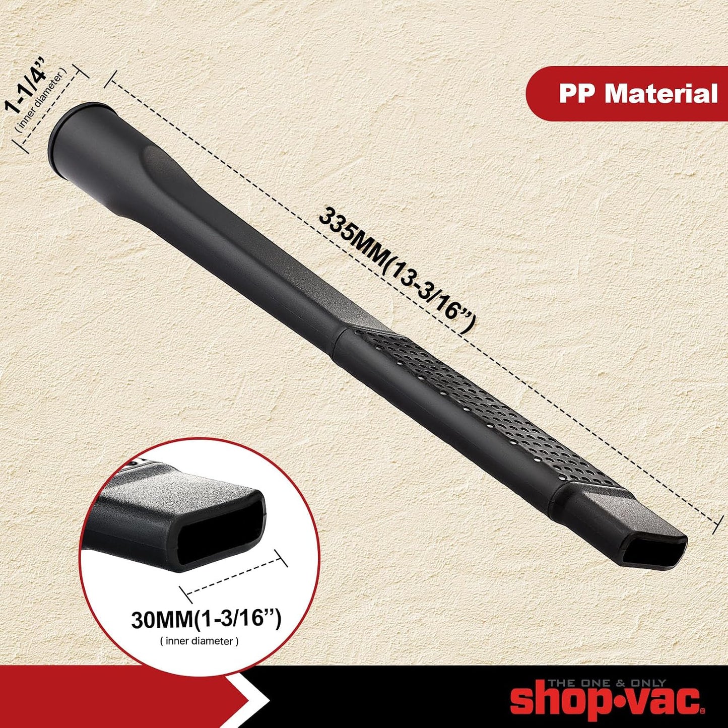Shop-Vac 2PC 8011848 Car Cleaning Kit, 1-1/4 in. Diameter, Flexible Crevice Tool & Soft Auto Brush