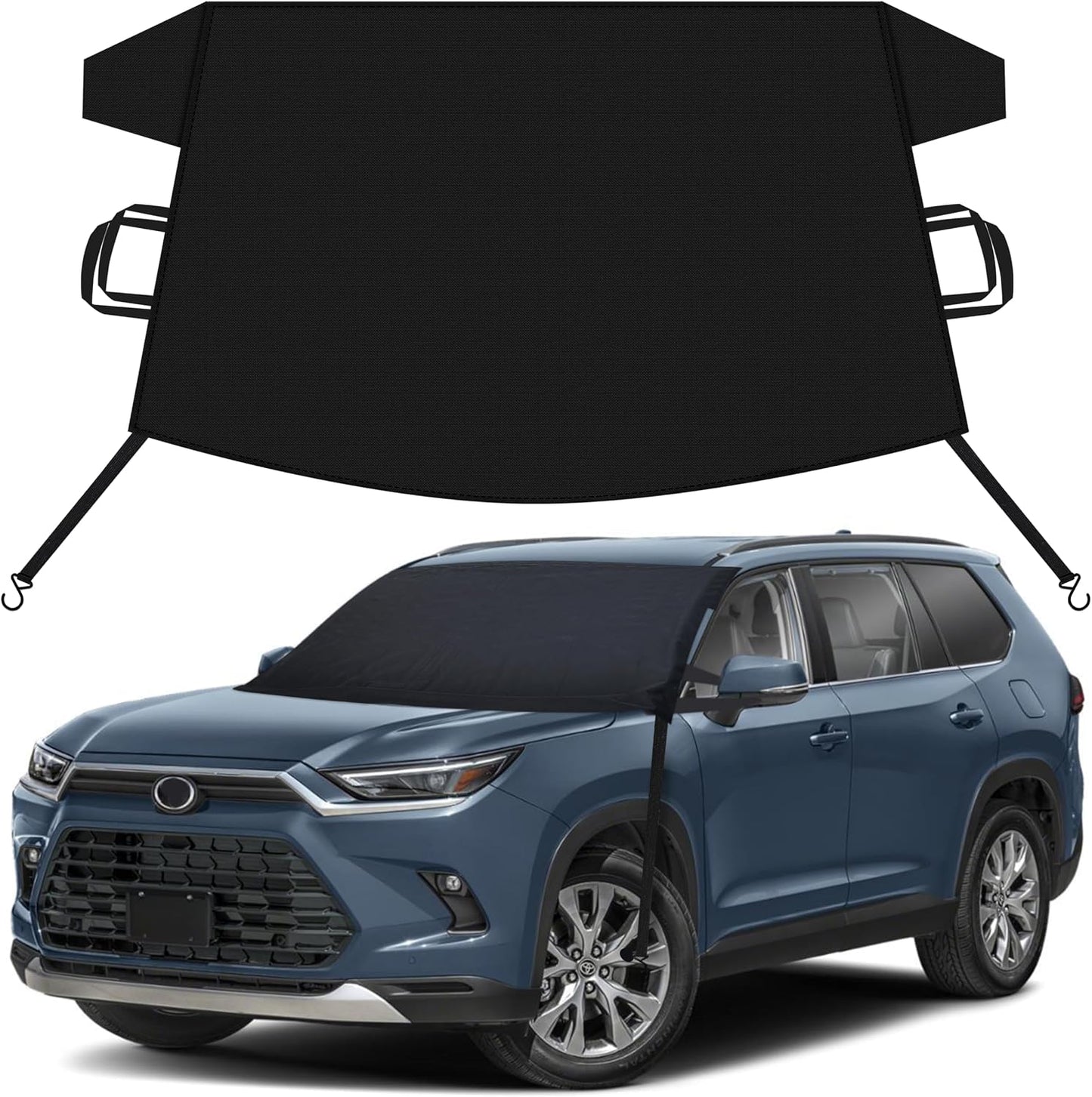 EcoNour Car Snow Cover Compatible for Volkswagen Jetta | Windshield Cover for Ice and Snow with S-Hook Straps | Heavy-Duty 600D Oxford Winter Car Cover, Waterproof & Anti-Slip